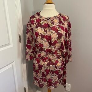 Escada Sport Burgundy People Print Sheer Cover Up/Dress Sz 34(4 US)